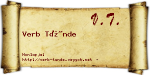 Verb Tünde névjegykártya